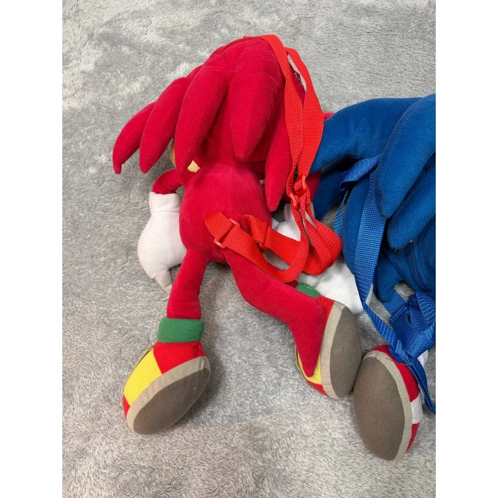 Sega Backpack Kids OS Multicolor Sonic Knuckles Shadow Plush Set of 3 Bundle